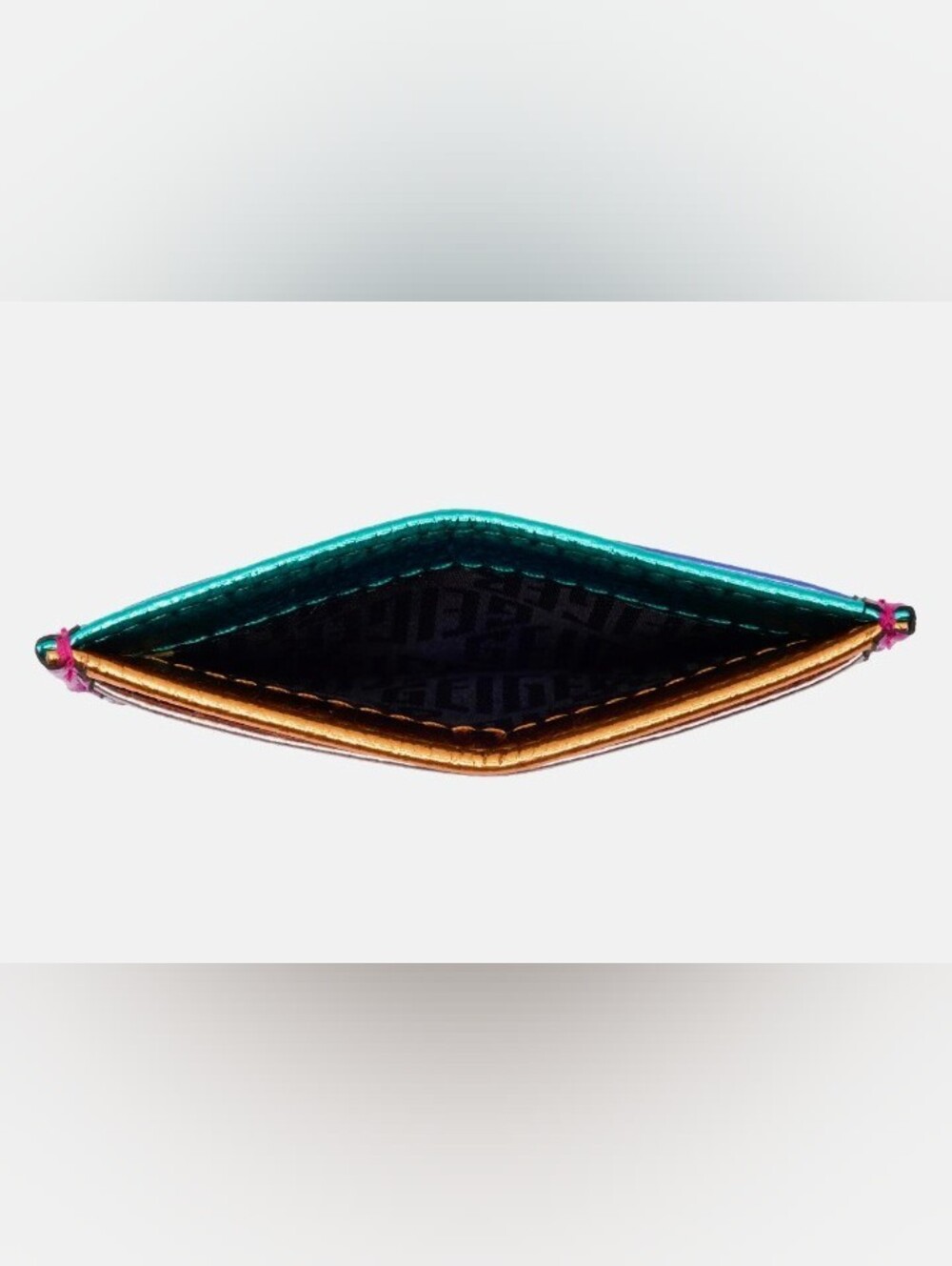 NWOT Kurt Geiger Card Holder - Multicolor Metallic with Pink Trim - Picture 4 of 4